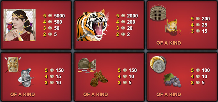 Символы аппарата Call Of The Colosseum